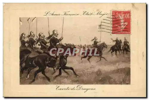 Cartes postales Militaria L&#39armee francaise Escorte des Dragons