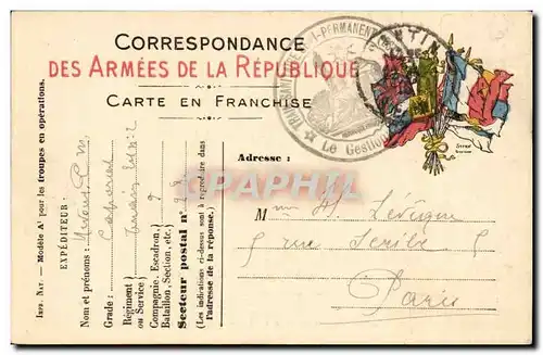 CArte Correspondance des armees Leveque Paris