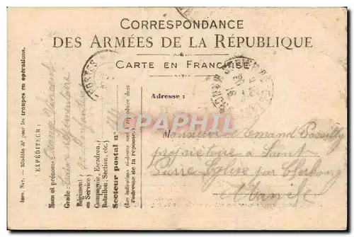 CArte Correspondance des armees Passilly Pierre Eglise par Ceherbourg Infanterie