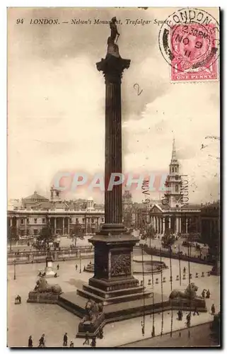 Great Britain Ansichtskarte AK London Londres Nelson&#39s monument Trafalgar square
