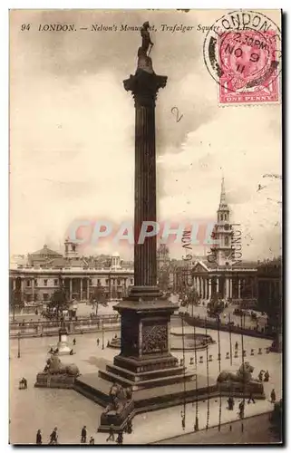 Great Britain Cartes postales London Londres Nelson&#39s monument Trafalgar square