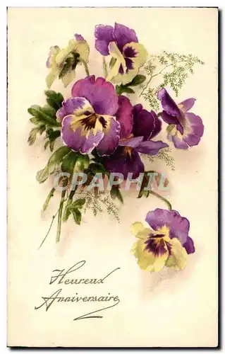 Cartes postales Fantaisie Heureux anniversaire (fleurs)