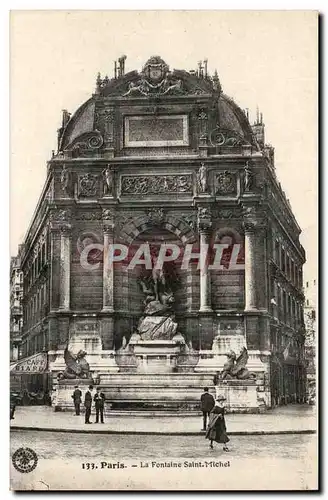 Paris Cartes postales La fontaine Saint Michel