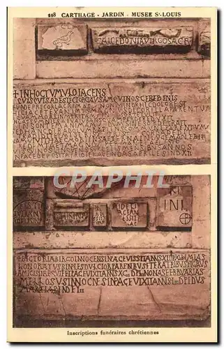 Tunisie Carthage Ansichtskarte AK Jardin Musee St Louis inscriptions funeraires chretiennes