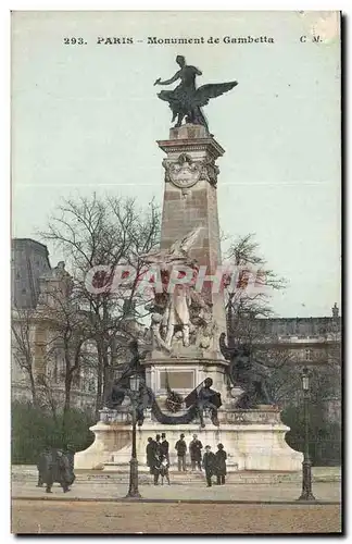 Paris Cartes postales Monument de Gambetta