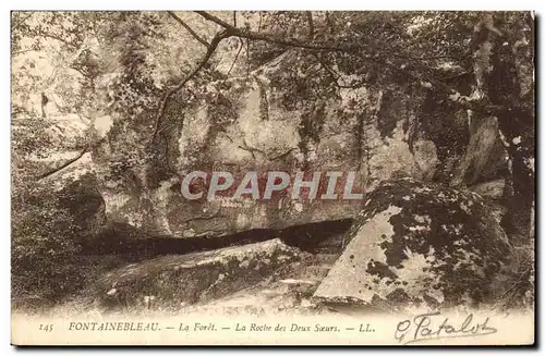 Fontainebleau Ansichtskarte AK La foret La roche des deux soeurs