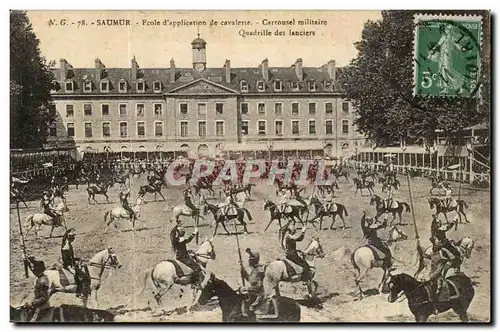 Saumur Cartes postales Ecole d&#39application de cavalerie Carrousel militaire Quadrille des lanciers