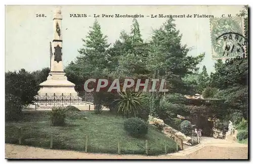 Paris Ansichtskarte AK Le parc Montsouris Le monument des Flatters