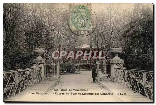 Bois de Vincennes Ansichtskarte AK Entree du pont et kiosque des concerts