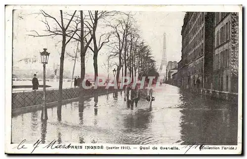 Paris inonde Ansichtskarte AK Quai de Grenelle Janvier 1910