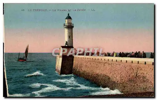 Le Treport Ansichtskarte AK Le phare et la jetee (lighthouse)