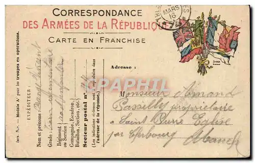 Carte de correspondance Amand Pasilly Sains Pusie Eglise par Cherbourg Vincent Orange (militaria)