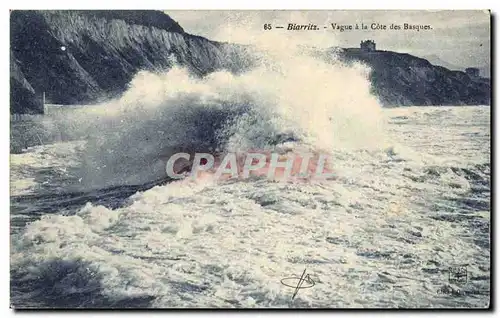 Biarritz Ansichtskarte AK Vague a la Cote des Basques