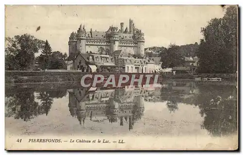 Chateau de Pierrefonds Ansichtskarte AK le chateau et le lac