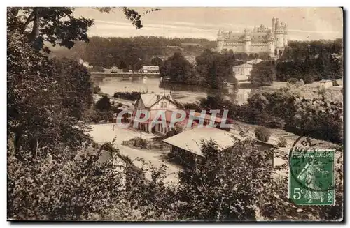 Chateau de Pierrefonds Ansichtskarte AK le chateau l&#39etang et la gare