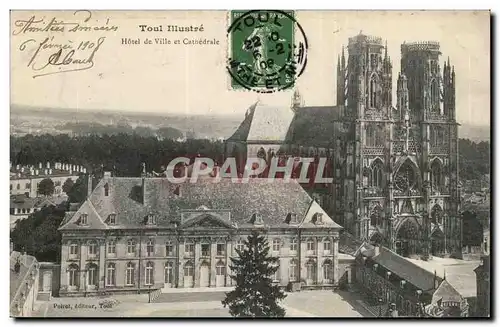 Toul Cartes postales Hotel de ville et cathedrale