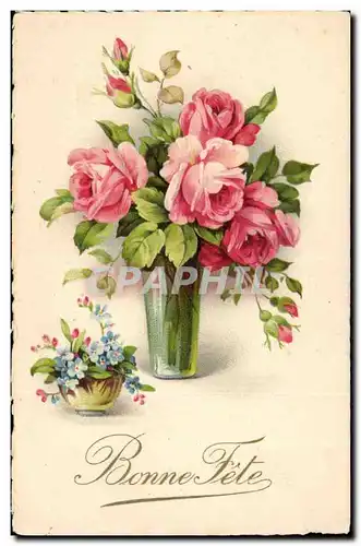 Cartes postales Fantaisie Fleurs Bonne fete