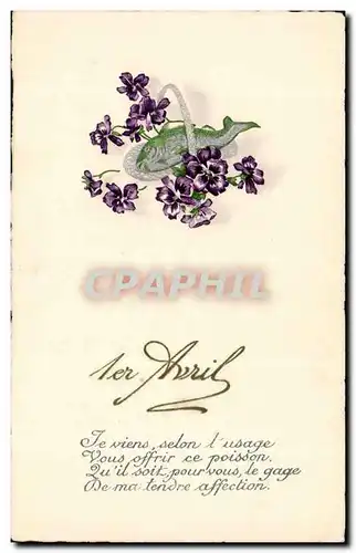 Cartes postales Fantaisie Fleurs 1er avril Paques Easter