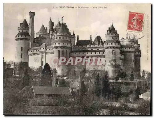 Pierrefonds Ansichtskarte AK CARTE DOUBLE Le chateau Cote Nord Est