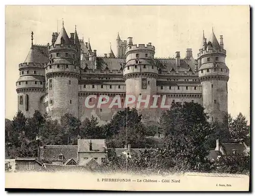 Pierrefonds Cartes postales CARTE DOUBLE Le chateau Cote Nord