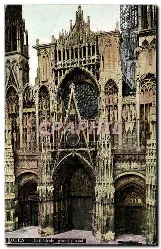 Rouen Cartes postales Cathedrale grand portail