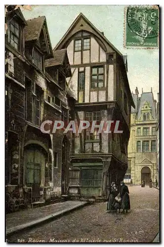 Rouen Ansichtskarte AK Maisons du 15eme rue St Romain