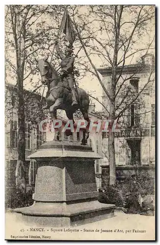 Nancy Cartes postales Square Lafayette Statue de Jeanne d&#39arc par Fremiet