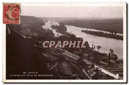 Rouen Cartes postales La Seine Vue prise de Bonsecours