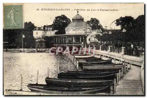 enghien les Bains Cartes postales Pavillon du lac et embarcadere