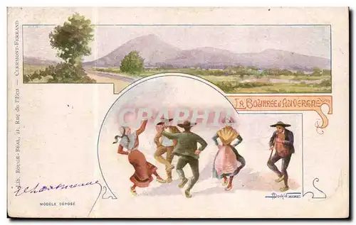 Cartes postales La bourre d&#39Auvergne (folklore)