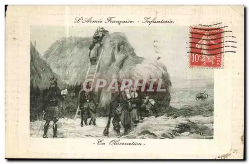 Armee francaise Infanterie En observation (militaria) Cartes postales