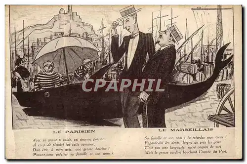 Cartes postales Fantaisie Le parisien Le marseillais