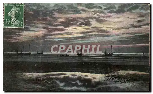 Cartes postales Soleil couchant a maree basse Pas de Calais