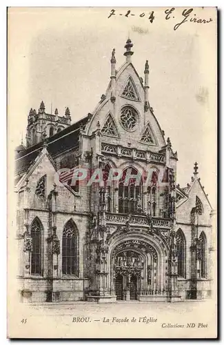 Brou Cartes postales La facade de l'eglise