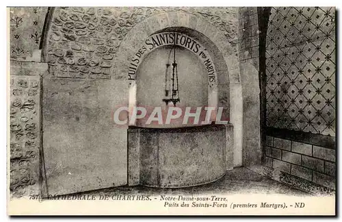 Chartres - Notre dame sous Terre Puits des saints Forts premiers Matyrs Cartes postales