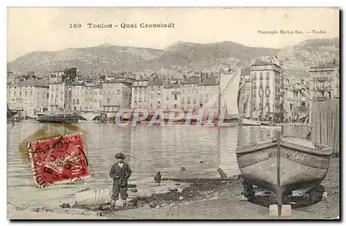 Toulon Ansichtskarte AK Quai Cronstadt (enfant bateau)