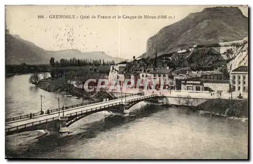 Grenoble Cartes postales Quai de France et le casque de Neron (1305m)