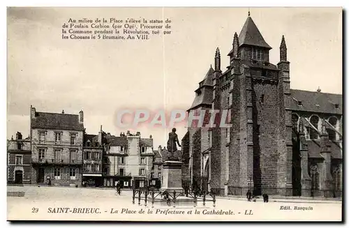 Saint Brieuc Cartes postales la place de la prefecture et al cathedrale