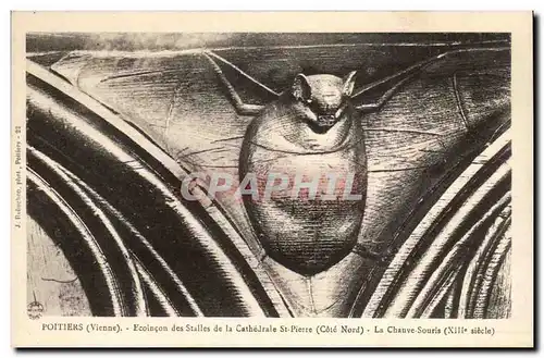 Poitiers Cartes postales Ecoincon des stalles de al cathedrale St Pierre (cote nord) La chauve souris