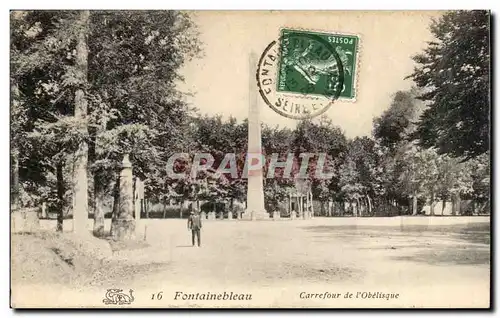 Fontainebleau Ansichtskarte AK Carrefour de l&#39obelisque