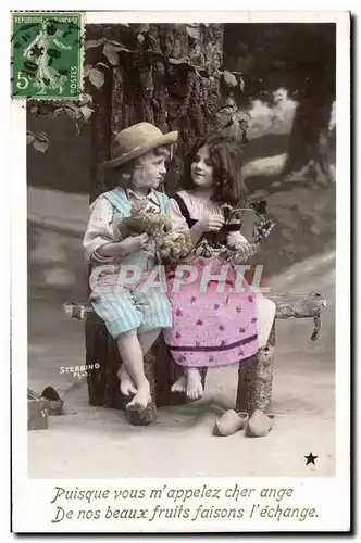 Cartes postales Fantaisie Puiqsue vous m&#39appelez cher ange de nos beaux fruits faisons (enfants)