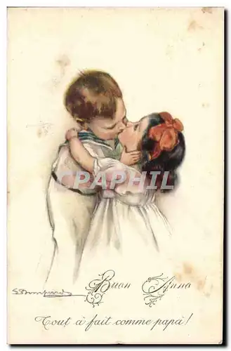 Cartes postales FAntaisie Buon anno tout a fait comme papa ! (enfants)