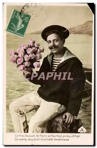 Cartes postales FAntaisie Ce frai bouquet de fleurs (marin)