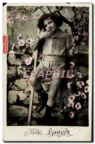 Cartes postales FAntaisie Enfant Mile baisers