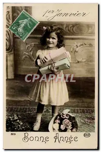 Cartes postales FAntaisie Enfant 1er janvier Bonne annee