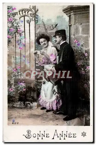 Cartes postales FAntaisie Couple Bonne annee (Postier)