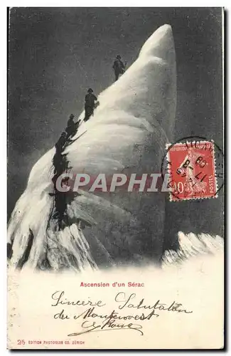 Cartes postales Ascension d&#39un SErac (alpinistes montagne)