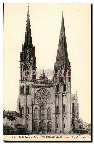 Chartres Cartes postales Cathedrale La facade