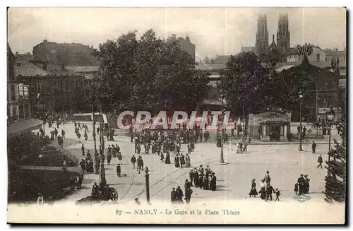 Nancy - La gare et la Place Thiers - Cartes postales