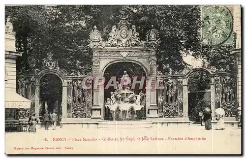 Nancy - Place Stanislas Grile en fer forges de Jean Lamour - Ansichtskarte AK